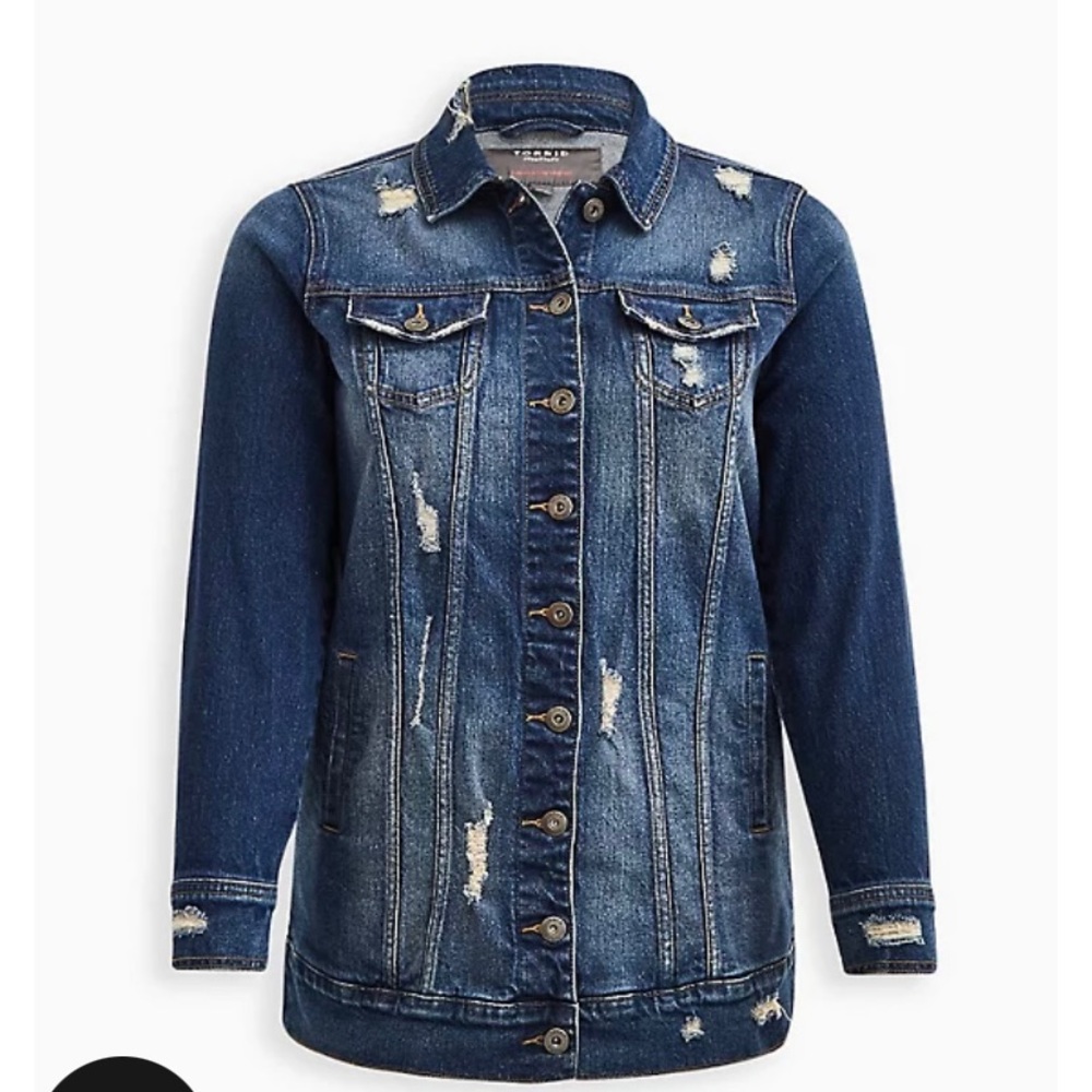 LONGLINE DENIM JACKET - MEDIUM WASH